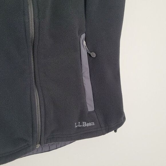 L.L. Bean Size XS Polartec Vest Stretch Fleece Zip Pockets Black Gray - Picture 7 of 12